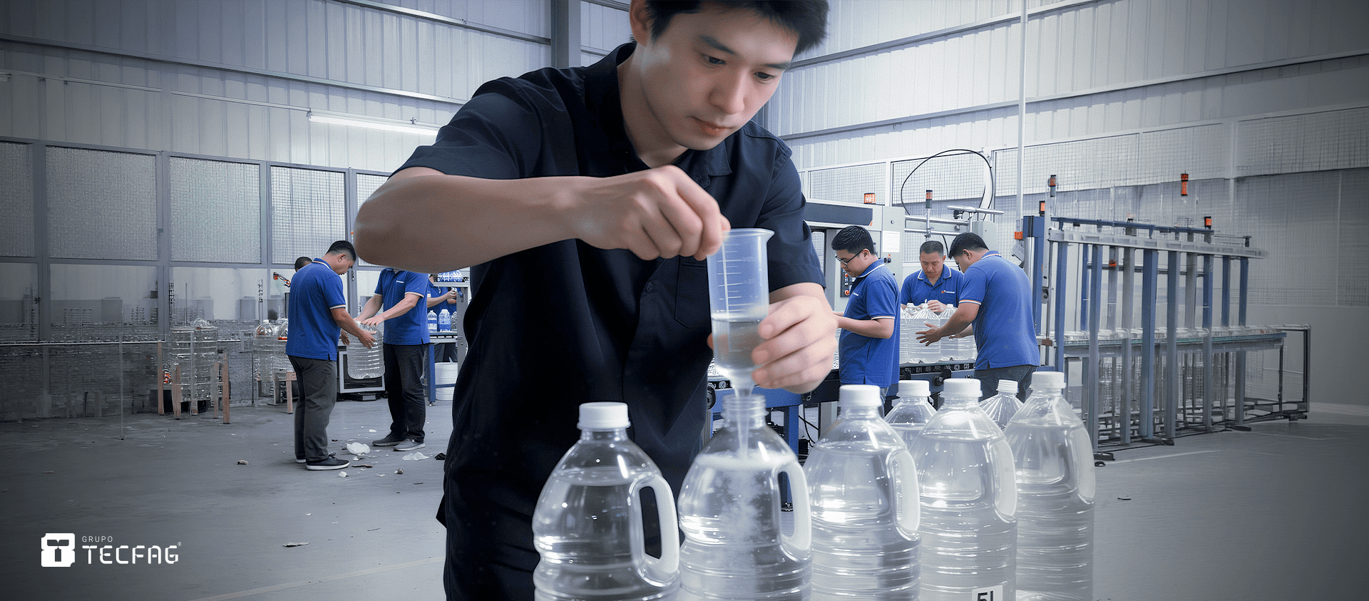Operação industrial com processo manual e dependência de intervenção humana